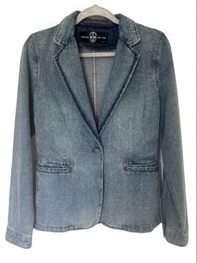 Hipchik Couture Denim Jacket/Blazer with Crystal Bee & Crown Bling